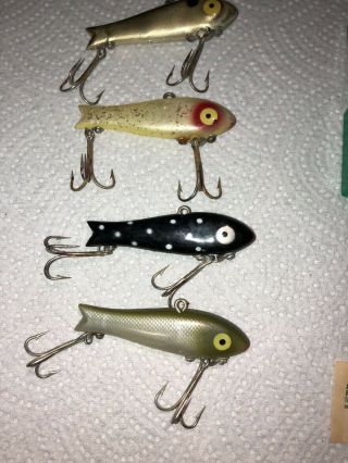 4 Vintage Mitey Minnow Lures And Boxes