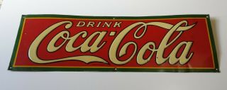 Rare Vintage 1930s Coca Cola Embossed Tin Sign By Dasco
