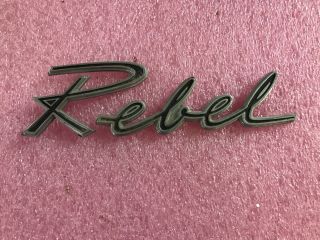 1967 - 69 Amc Rebel Script Fender Emblem Rare