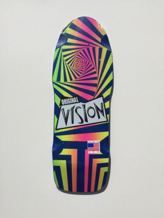 Rare Vision Old School Reissue Skateboard Deck 10” X 30” Rainbow