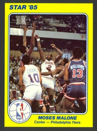 1984 - 85 Star Court Kings 5x7 Moses Malone 17 - Philadelphia 76ers - Rare -
