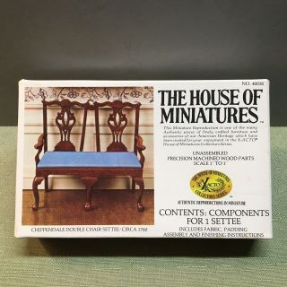 X - Acto House Of Miniatures Chippendale Settee,  Very Detailed,  Vintage Miniature