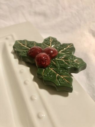 Nora Fleming Retired Christmas Holly Mini Nf Engraved Intitials - Rare