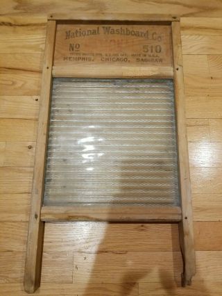 Vintage Ribbed Glass Washboard No.  510