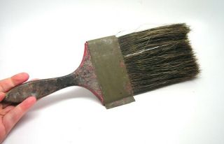 Vintage Flogging Paint Brush Wood Handle Horse Hair Bristles Disney
