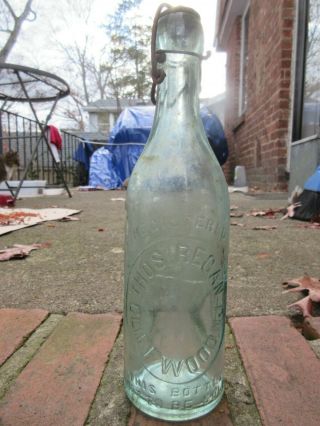Antique Blob Top Bottle With Exc Wire Stopper Cliffwood N.  J.  1900 Beer