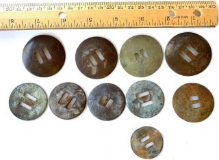10 Antique Conchos Heavy Metal Authentic Patina For Vintage Style Leather