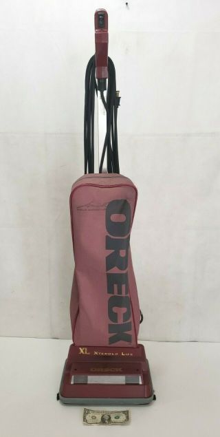 Oreck Xl Gold Signature Upright Vacuum Cleaner Rare Red Color Extended Life Bag