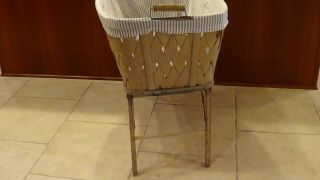 rare vintage antique Hawkeye XL Laundry Basket with stand legs Burlington Iowa 2