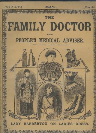 Antique Mag 1887 Family Doctor & Medical Adviser.  Ladies Dress,  Nervous System