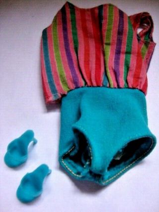 VINTAGE MATTEL BARBIE DOLL AMERICAN GIRL SWIMMING COSTUME TURQUOISE JAPAN SHOES 2