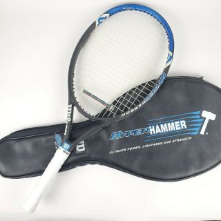 Rare Wilson Hyper Hammer 4.  3 Tennis Racket Os 110in 2 Power Holes Grip 4 1/8 Bag