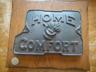 Antique Cast Iron Wood Burning Pot Belly Stove Door Cover Mounted Display Decor