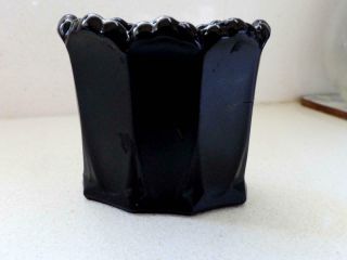 Art Nouveau Black Amethyst Glass Miniature Vase C1900