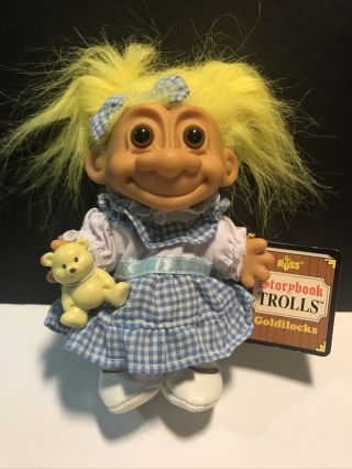 Vintage 5 In Russ Goldilocks Troll With Tag Yellow Hair