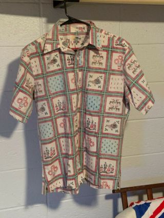 Vintage Reyn Spooner Christmas Aloha Shirt Size Medium Rare Hawaiian Shirt
