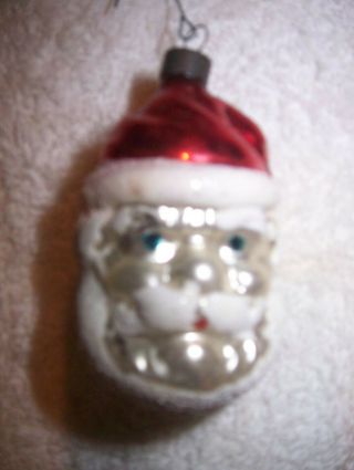3 " Tall Antique " Santa Claus " Mercury Glass Christmas Ornament