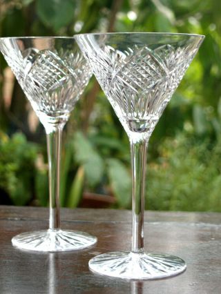 Tyrone Crystal Slieve Donard Martini Glass Pair Vintage Very Rare Ireland