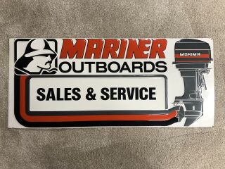 Rare Mariner Outboards Motors Sales & Service Metal Tin Sign