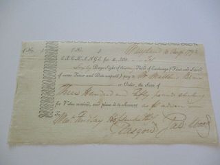 Antique Famous Autograph Museum Quality 18th Century Maryland 1792 Document Old