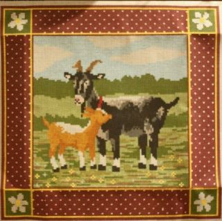 Ehrman Debra Watts Farmyard Goats Rare Tapestry Needlepoint Kit Retired Vintage