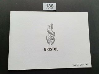 Rare Bristol Cars Blenheim 2 Car Brochure Prestige Format 12 Pgs