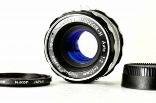 [rare Near Mint] Nikon Nikkor - H Auto 50mm F/2 Non - Ai Mf Lens From Japan