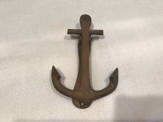 Vintage Anchor Door Knocker Solid Brass Nautical Maritime 6” L