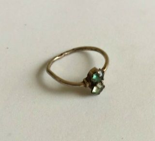 Vintage Soviet Ring Silver 875 Star Ussr Russian Women Weight 1.  44 Size 17