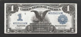 Rare Solid M Block Parker/burke Black Eagle $1 1899 Silver Certificate