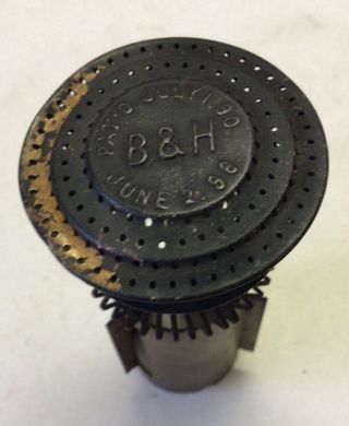Antique Brass Bradley & Hubbard Jauch Patent Oil Lamp Flame Spreader 3 1/2” Tall