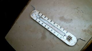 Chaney Tru Temp Painted Metal Outdoor Thermometer Antique Vintage Old Alcohol 9 "