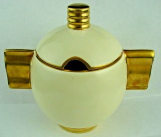 Rare Carlton Ware Art Deco Preserve / Condiment Mustard Pot Modern Shape 1346