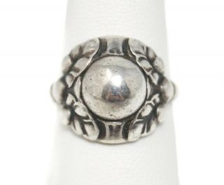 Rare Vintage Danish Georg Jensen Modernist Sterling Silver Ring 11b Sz 6.  75