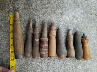 Old Tools,  9 Vintage & Antique Wood File & Chisel Handles,  Carpenter Tools