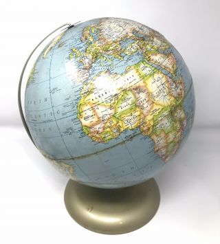 Vintage Rand Mcnally Political Globe 12 Inch Diameter 1967 With Altitude Bulges