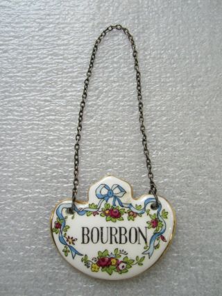 Antique 1930s Crown Staffordshire England Bone China Bourbon Bottle Label