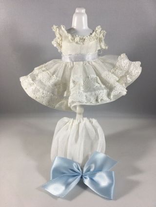 Vintage Vogue Tag Ginny White Lacy Party Dress,  Bloomers & Hair Bow (no Doll)