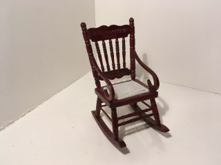 Vintage Dollhouse Miniatures Wooden Rocking Chair 90