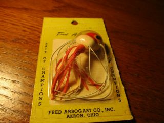 Fred Arbogast Fly Rod Hula Popper On The Card.
