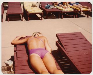 Voyeur Shot Of Bikini Woman Sunbathing Back Butt @ Camera Vtg 70 