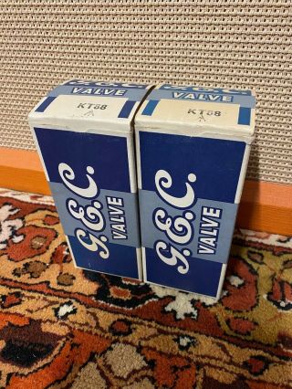 Pair 2x Matched Vintage 1960s Gec Kt88 Valve Tube Boxes Nos Rare