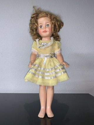 Vintage Ideal Shirley Temple Doll 15 " St - 15n Yellow Chiffon Dress/bloomer