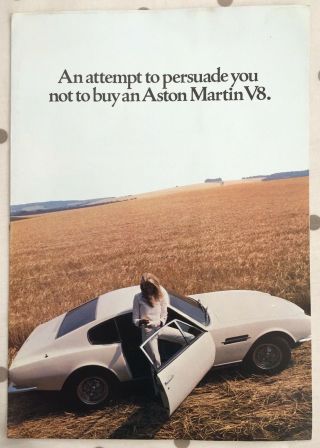 Aston Martin V8 Lease Sales Brochure 1974 - Extremely Rare