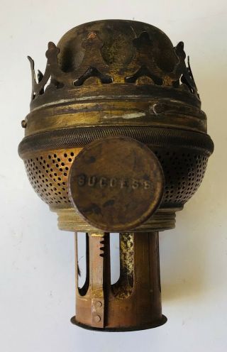 Antique Brass Pittsburgh Success Center Draft Oil Lamp Burner