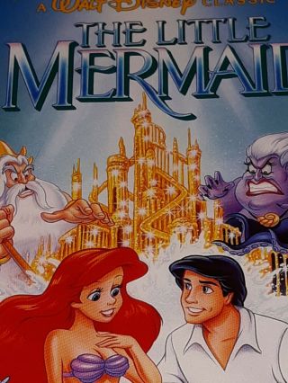 RARE BANNED COVER Disney The Little Mermaid (VHS 1989,  Black Diamond Edition) 2