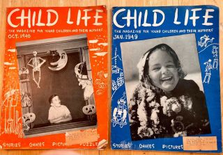2 Vintage Issues Of Child Life Magazine—oct 