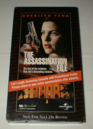 The Assassination File (vhs,  1997) Sherilyn Fenn Action Rare Screener Demo Promo