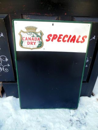 Vintage Rare 1944 Canada Dry Ginger Ale Soda Embossed Metal Menu Sign