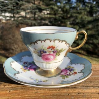 Eb Foley Bone China Teacup And Saucer 1930 - 40’s Floral England